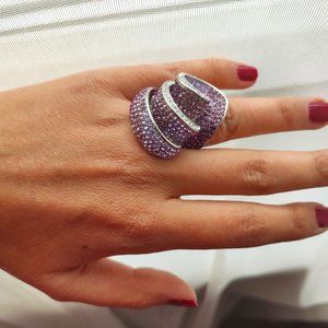 Ring full of bright crystals